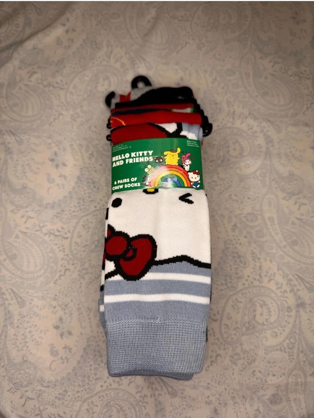 Hello Kitty Men's Crew Socks - 6 pairs